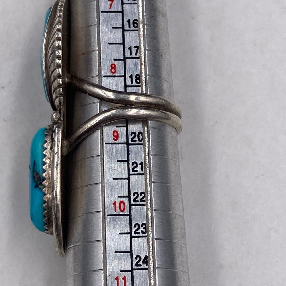 Authentic Native American Sterling Turquoise Ring… - image 5